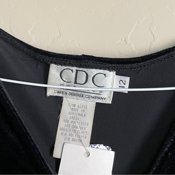 90s Y2K Women Sleeveless Velvet Maxi Dress Black Steampunk Whimsigoth Size 12 - Picture 6 of 7